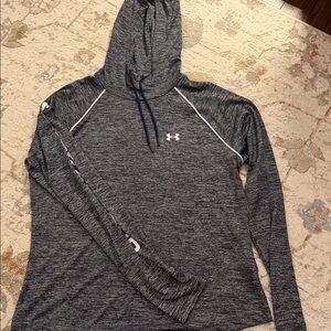 Under Armour Grey Marled Hooded Performance Top